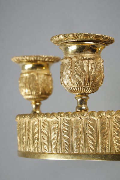 PAIR OF RESTAURATION-PERIOD ORMOLU SCONCES