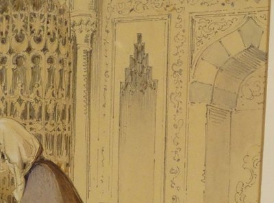 Dessin Orientaliste Amedeo Preziosi Femmes Ottomanes Enfants Istanbul XIXè