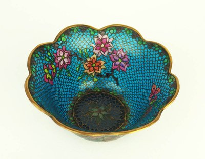 Small plique-à-jour enamel cup