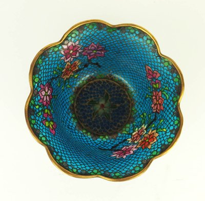 Small plique-à-jour enamel cup