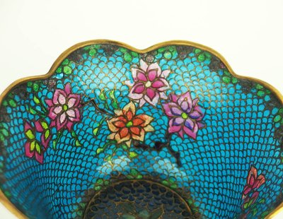 Small plique-à-jour enamel cup