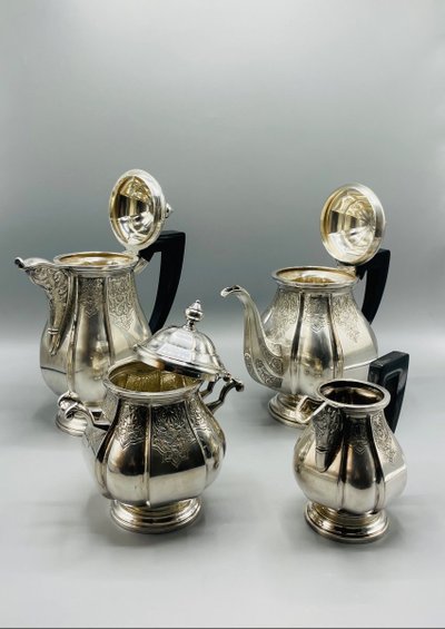 Regency Style Solid Silver Coffee Service