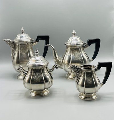 Regency Style Solid Silver Coffee Service
