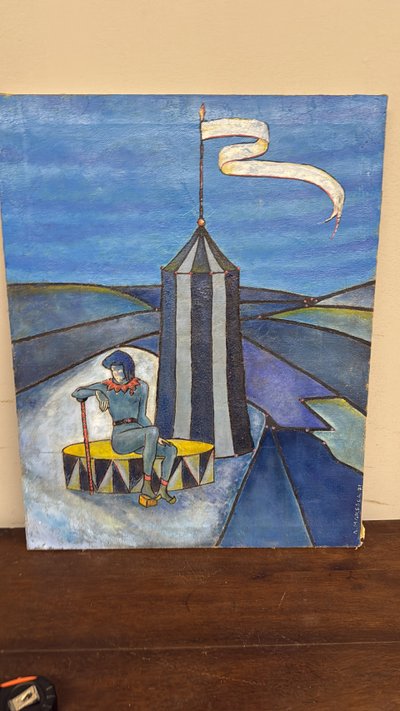 Polychrome Emaillemalerei, moderne und zeitgenössische Kunst, 76x59 cm. Sehr guter Zustand, 20. Jahrhundert.