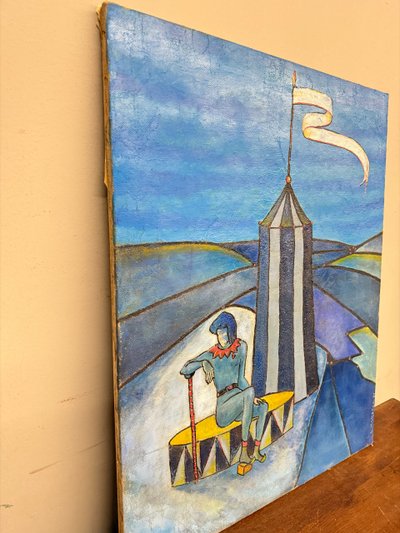 Polychrome Emaillemalerei, moderne und zeitgenössische Kunst, 76x59 cm. Sehr guter Zustand, 20. Jahrhundert.