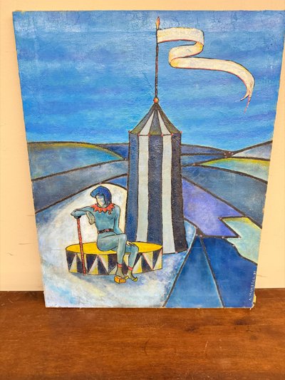 Polychrome Emaillemalerei, moderne und zeitgenössische Kunst, 76x59 cm. Sehr guter Zustand, 20. Jahrhundert.