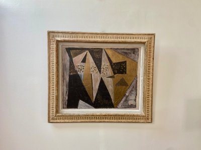 Abstract cubist composition, signed Alinol, 1958.