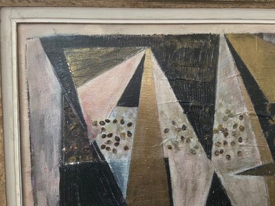 Abstract cubist composition, signed Alinol, 1958.