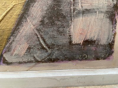 Abstract cubist composition, signed Alinol, 1958.