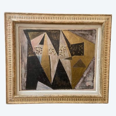 Abstract cubist composition, signed Alinol, 1958.