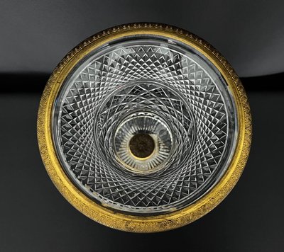 Vaso mediceo in cristallo molato e bronzo 