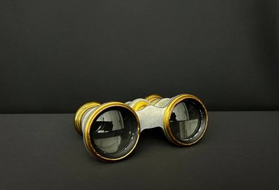 Paire de Jumelles de Théâtre Anciennes en Nacre et Laiton Doré – Fin XIXe / Début XXe