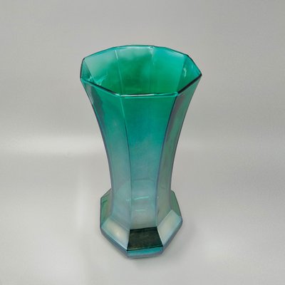 Exquisite handgefertigte grüne Vase von Ca dei Vetrai aus Muranoglas, 1970er Jahre. Hergestellt in Italien