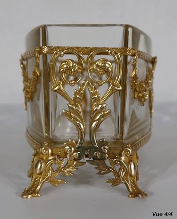 Small Glass and Brass Planter, Louis XVI style - 1900
