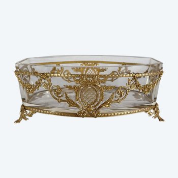 Petite Jardinière en Verre et Laiton, style Louis XVI – 1900