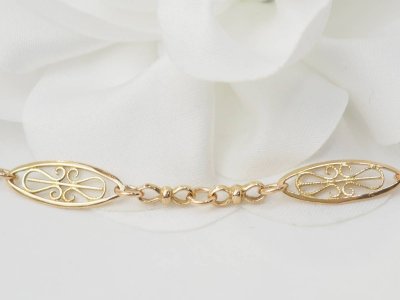 Bracelet ancien filigrane en or jaune