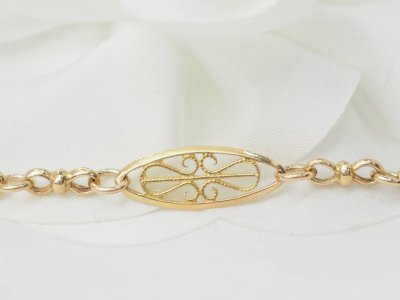 Bracelet ancien filigrane en or jaune