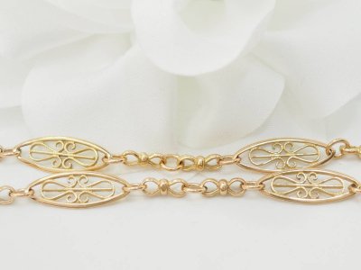 Bracelet ancien filigrane en or jaune