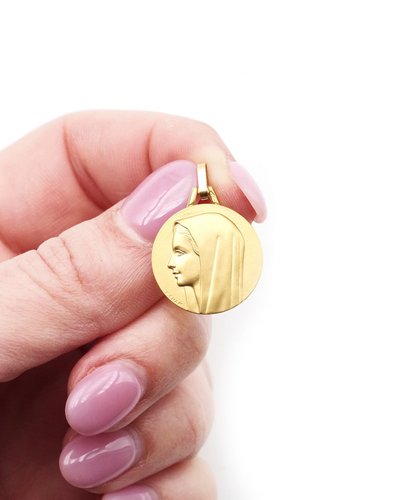Médaille Vierge Marie en or 18k, pendentif religieux, chrétien, bapteme, communion