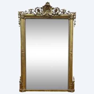 Specchio di legno e epoca in stucco dorato Louis Philippe