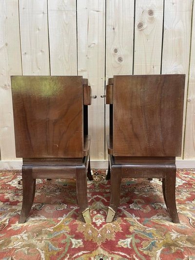 Coppia di tavoli chevet in stile art deco
