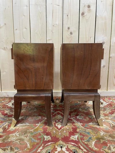 Coppia di tavoli chevet in stile art deco
