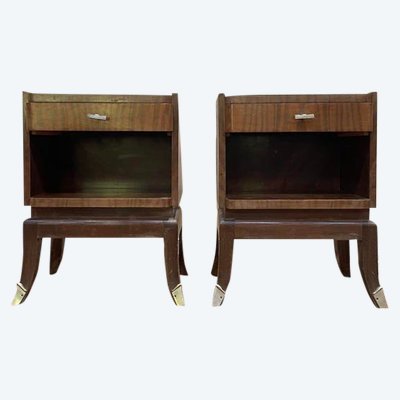 Coppia di tavoli chevet in stile art deco