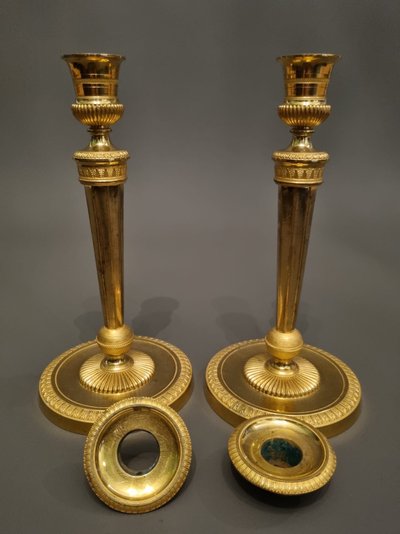 André-Antoine Ravrio, pair of Empire period torches.