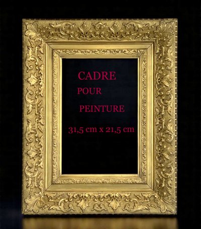 OLD WOODEN AND GOLD STUCCO FRAME FOR PAINTING 31.5 cm x 21.5 cm (BEAUTIFUL GILDING)
