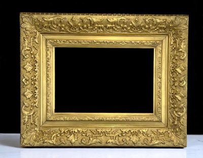 OLD WOODEN AND GOLD STUCCO FRAME FOR PAINTING 31.5 cm x 21.5 cm (BEAUTIFUL GILDING)