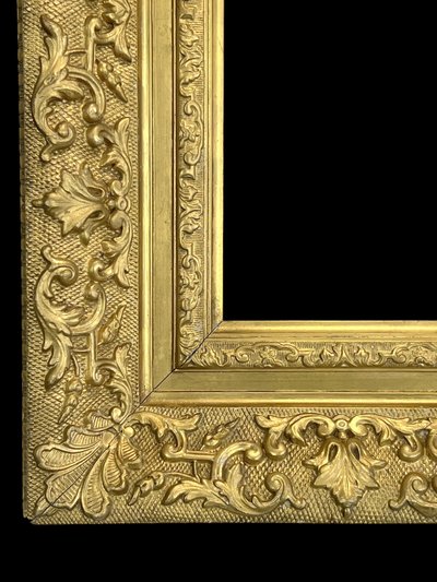 OLD WOODEN AND GOLD STUCCO FRAME FOR PAINTING 31.5 cm x 21.5 cm (BEAUTIFUL GILDING)