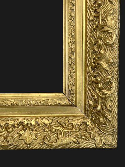 OLD WOODEN AND GOLD STUCCO FRAME FOR PAINTING 31.5 cm x 21.5 cm (BEAUTIFUL GILDING)