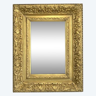 OLD WOODEN AND GOLD STUCCO FRAME FOR PAINTING 31.5 cm x 21.5 cm (BEAUTIFUL GILDING)