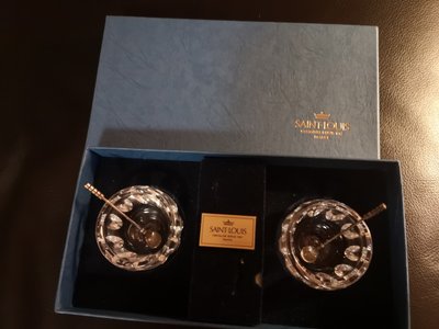 Coffret de paire de salerons en cristal Saint Louis