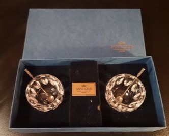 Coffret de paire de salerons en cristal Saint Louis