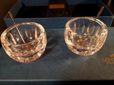 Coffret de paire de salerons en cristal Saint Louis