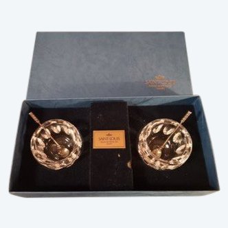 Coffret de paire de salerons en cristal Saint Louis