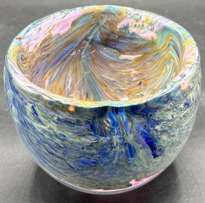 LOW GLASS PASTE VASE