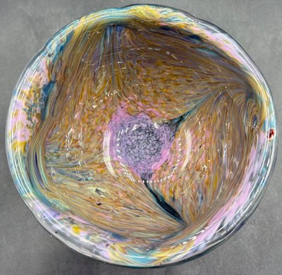 LOW GLASS PASTE VASE