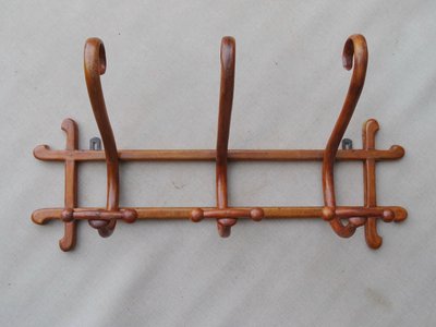 Appendiabiti da parete a 3 ganci in stile Art Nouveau, Thonet 1900