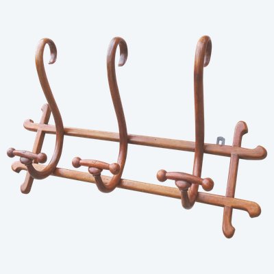 Appendiabiti da parete a 3 ganci in stile Art Nouveau, Thonet 1900