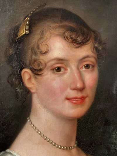 Portrait d’une jeune femme époque Empire