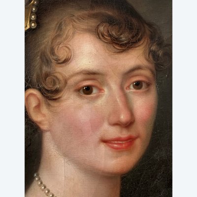 Portrait d’une jeune femme époque Empire