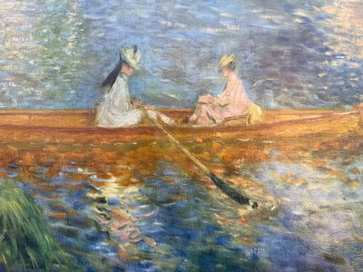 Beautiful impressionist oil on canvas after Auguste Renoir "The Boat"
