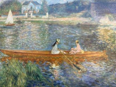 Beautiful impressionist oil on canvas after Auguste Renoir "The Boat"