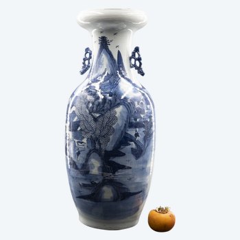 Große Vase aus glasiertem Terrakotta, China, 19. Jahrhundert