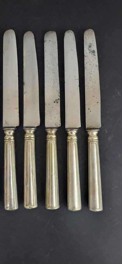 Set of 8 silver-plated Christofle knives, 19th century