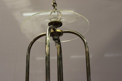 Importante lanterna in ottone a sei luci, diametro 52 cm, XX secolo