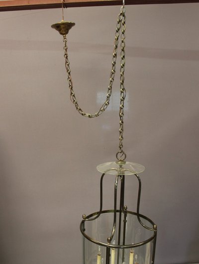 Importante lanterna in ottone a sei luci, diametro 52 cm, XX secolo