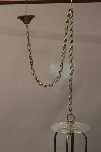Importante lanterna in ottone a sei luci, diametro 52 cm, XX secolo